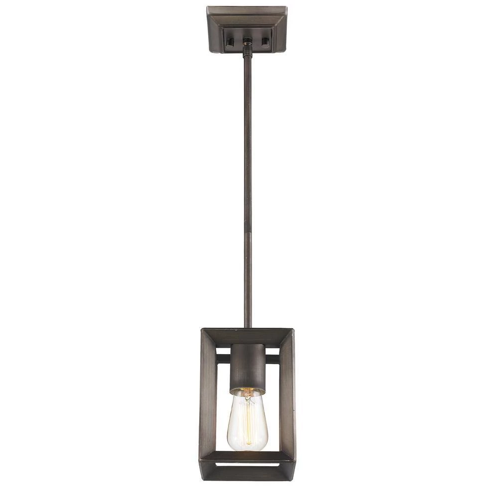 Smyth Collection 1-Light Gunmetal Bronze Mini Pendant by Golden Lighting 7 Smyth Collection 1-Light Gunmetal Bronze Mini Pendant by Golden Lighting - Image 5