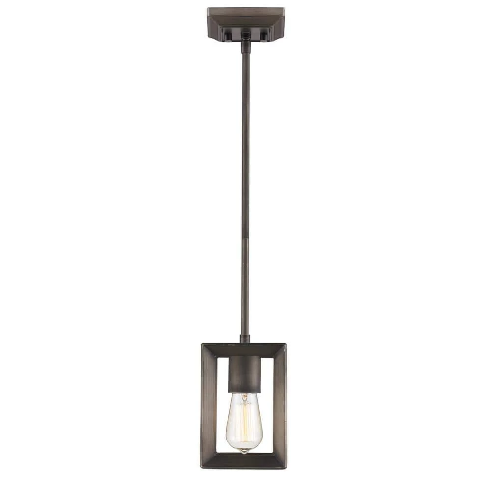 Smyth Collection 1-Light Gunmetal Bronze Mini Pendant by Golden Lighting 5 Smyth Collection 1-Light Gunmetal Bronze Mini Pendant by Golden Lighting - Image 3