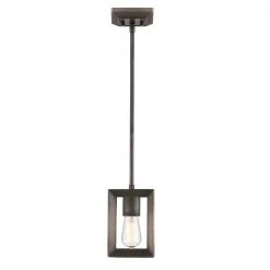 Smyth Collection 1-Light Gunmetal Bronze Mini Pendant by Golden Lighting