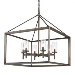Smyth Collection 6-Light Gunmetal Bronze Chandelier by Golden Lighting -Golden Lighting Shop gunmetal bronze with clear glass golden lighting chandeliers 0736mpgmt 4f 1000