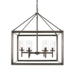 Smyth Collection 6-Light Gunmetal Bronze Chandelier by Golden Lighting