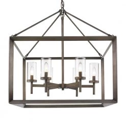 Smyth Collection 6-Light Gunmetal Bronze Chandelier by Golden Lighting -Golden Lighting Shop gunmetal bronze with clear glass golden lighting chandeliers 0736mpgmt 77 1000