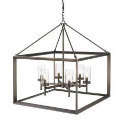 Smyth Collection 6-Light Gunmetal Bronze Chandelier by Golden Lighting -Golden Lighting Shop gunmetal bronze with clear glass golden lighting chandeliers 0736mpgmt c3 1000