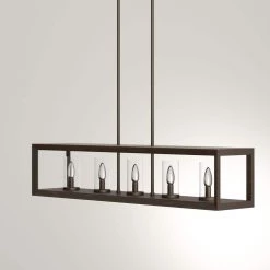 Smyth Collection 5-Light Gunmetal Bronze Island Pendant by Golden Lighting -Golden Lighting Shop gunmetal bronze with clear glass golden lighting chandeliers 073lpmpgmt 4f 1000