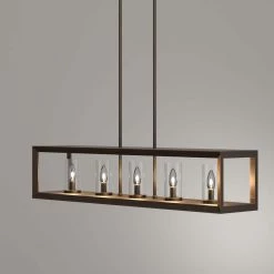 Smyth Collection 5-Light Gunmetal Bronze Island Pendant by Golden Lighting -Golden Lighting Shop gunmetal bronze with clear glass golden lighting chandeliers 073lpmpgmt c3 1000