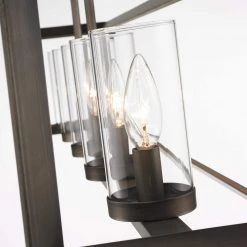 Smyth Collection 5-Light Gunmetal Bronze Island Pendant by Golden Lighting -Golden Lighting Shop gunmetal bronze with clear glass golden lighting chandeliers 073lpmpgmt fa 1000