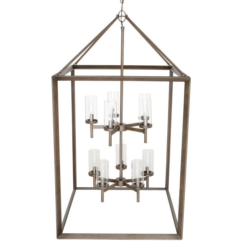 Smyth 10-Light Gunmetal Bronze Pendant with Clear Glass by Golden Lighting 7 Smyth 10-Light Gunmetal Bronze Pendant with Clear Glass by Golden Lighting - Image 5