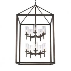 Smyth 10-Light Gunmetal Bronze Pendant with Clear Glass by Golden Lighting 22 Smyth 10-Light Gunmetal Bronze Pendant with Clear Glass by Golden Lighting -Golden Lighting Shop gunmetal bronze with clear glass golden lighting chandeliers 2073 10p gmt clr 1f 1000