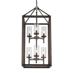 Smyth 6-Light Gunmetal Bronze Pendant with Clear Glass by Golden Lighting 8 Smyth 6-Light Gunmetal Bronze Pendant with Clear Glass by Golden Lighting -Golden Lighting Shop gunmetal bronze with clear glass golden lighting chandeliers 2073 6p gmt clr 4f 1000