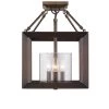 Smyth 3-Light Convertible Semi-Flush Mount in Gunmetal Bronze with Clear Glass by Golden Lighting -Golden Lighting Shop gunmetal bronze with clear glass golden lighting flush mount lights 2073 sf gmt 64 1000