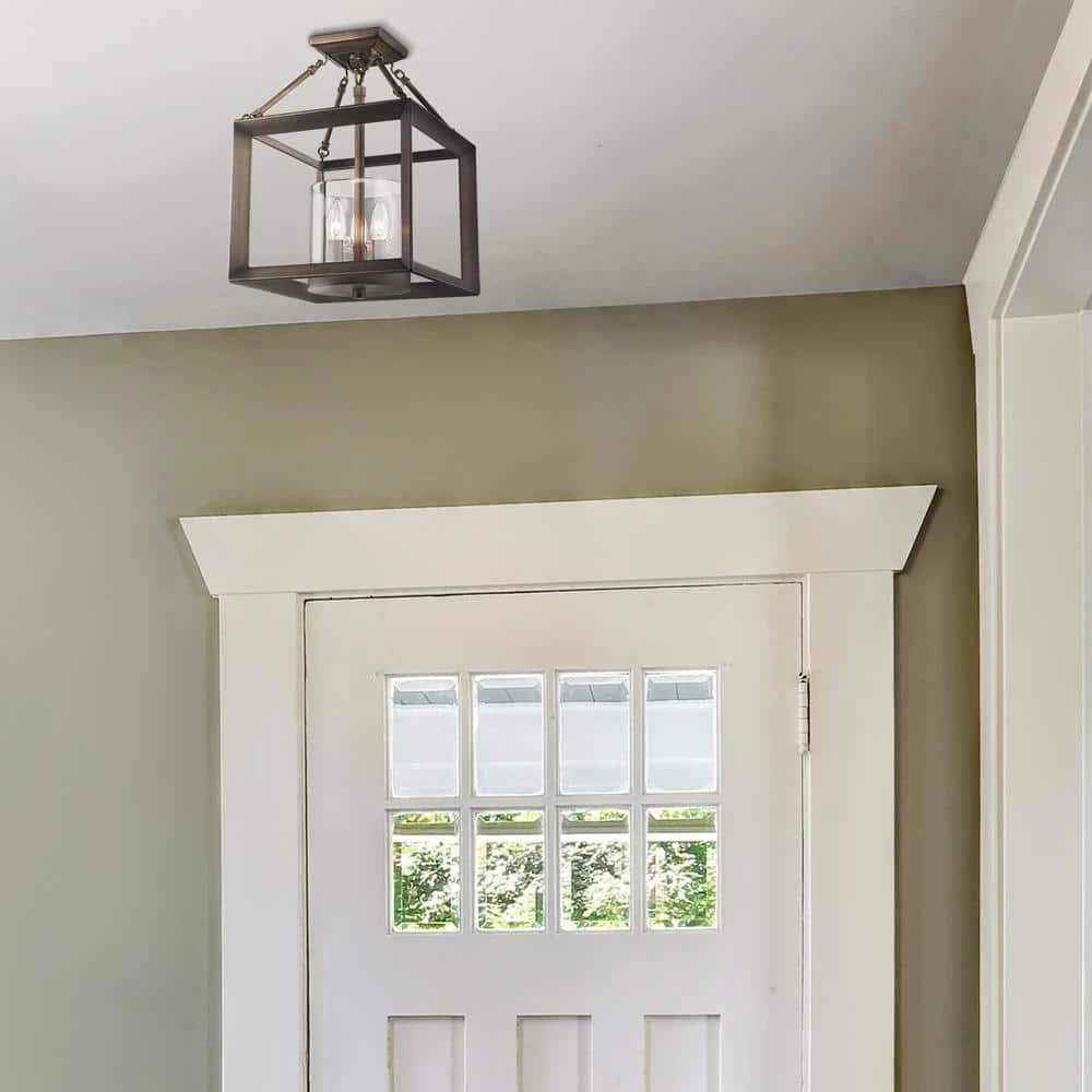 Smyth 3-Light Convertible Semi-Flush Mount in Gunmetal Bronze with Clear Glass by Golden Lighting 4 Smyth 3-Light Convertible Semi-Flush Mount in Gunmetal Bronze with Clear Glass by Golden Lighting - Image 2