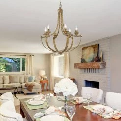 Victoria 6-Light Candlestick Heirloom Gold Chandelier by Golden Lighting -Golden Lighting Shop heirloom gold golden lighting chandeliers 0815 6 hg 44 1000