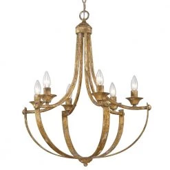 Victoria 6-Light Candlestick Heirloom Gold Chandelier by Golden Lighting