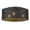 Erma 3-Light Matte Black Wicker Flush Mount by Golden Lighting -Golden Lighting Shop matte black black wicker golden lighting flush mount lights 1084 fm blk bw 64 1000