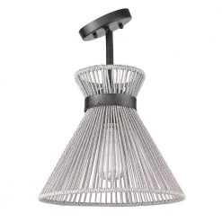 Avon 15.75 in. Matte Black Bleached Raphia Semi-Flush Mount by Golden Lighting 8 Avon 15.75 in. Matte Black Bleached Raphia Semi-Flush Mount by Golden Lighting -Golden Lighting Shop matte black bleached raphia golden lighting flush mount lights 6938 sf blk br 4f 1000