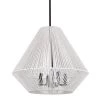 Valentina 4-Light Matte Black Bleached White Raphia Rope Pendant Light by Golden Lighting