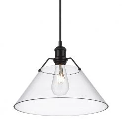 Orwell 1- Light Matte Black Clear Glass Crystal Large Pendant Light by Golden Lighting 8 Orwell 1- Light Matte Black Clear Glass Crystal Large Pendant Light by Golden Lighting -Golden Lighting Shop matte black clear glass golden lighting chandeliers 3306 l blk clr 4f 1000