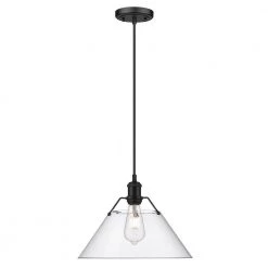Orwell 1- Light Matte Black Clear Glass Crystal Large Pendant Light by Golden Lighting 7 Orwell 1- Light Matte Black Clear Glass Crystal Large Pendant Light by Golden Lighting -Golden Lighting Shop matte black clear glass golden lighting chandeliers 3306 l blk clr c3 1000