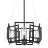 Marco 4 Light Matte Black Clear Glass Cage Pendant Light by Golden Lighting 2 Marco 4 Light Matte Black Clear Glass Cage Pendant Light by Golden Lighting -Golden Lighting Shop matte black clear glass golden lighting chandeliers 6068 4p blk 64 1000