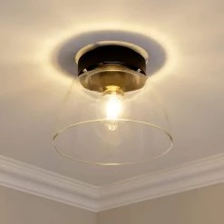 10 in. Remy Flush Mount by Golden Lighting -Golden Lighting Shop matte black clear glass golden lighting flush mount lights 0314 fm10 blk clr 1f 1000