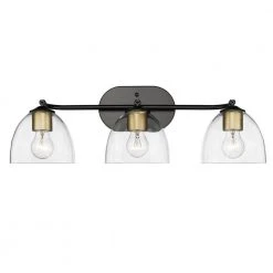 Roxie 3-Light Matte Black Clear Glass Semi-Flush Mount by Golden Lighting -Golden Lighting Shop matte black clear glass golden lighting flush mount lights 6958 3sf blk bcb clr 4f 1000