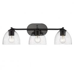 Roxie 3-Light Matte Black Clear Glass Semi-Flush Mount by Golden Lighting -Golden Lighting Shop matte black clear glass golden lighting flush mount lights 6958 3sf blk blk clr 4f 1000