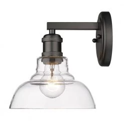 Carver 7.5 in. 1-Light Matte Black Clear Glass Bath Vanity Light by Golden Lighting 8 Carver 7.5 in. 1-Light Matte Black Clear Glass Bath Vanity Light by Golden Lighting -Golden Lighting Shop matte black clear glass golden lighting vanity lighting 0305 ba1 blk clr 4f 1000