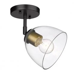 Roxie 1-Light Matte Black Clear Glass Wall Sconce by Golden Lighting 10 Roxie 1-Light Matte Black Clear Glass Wall Sconce by Golden Lighting -Golden Lighting Shop matte black clear glass golden lighting vanity lighting 6958 1w blk bcb clr 1f 1000