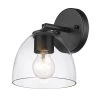 Roxie 1-Light Matte Black Clear Glass Wall Sconce by Golden Lighting -Golden Lighting Shop matte black clear glass golden lighting vanity lighting 6958 1w blk blk clr 64 1000