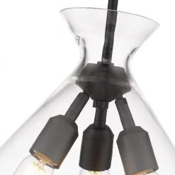 Malta 18.0 in. 3-Light Matte Black Pendant Light by Golden Lighting -Golden Lighting Shop matte black golden lighting chandeliers 0511 3p blk clr 44 1000