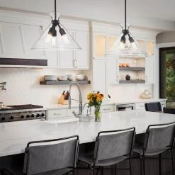 Malta 18.0 in. 3-Light Matte Black Pendant Light by Golden Lighting -Golden Lighting Shop matte black golden lighting chandeliers 0511 3p blk clr fa 1000