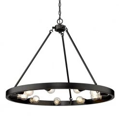 Castile 9-Light Matte Black Chandelier by Golden Lighting