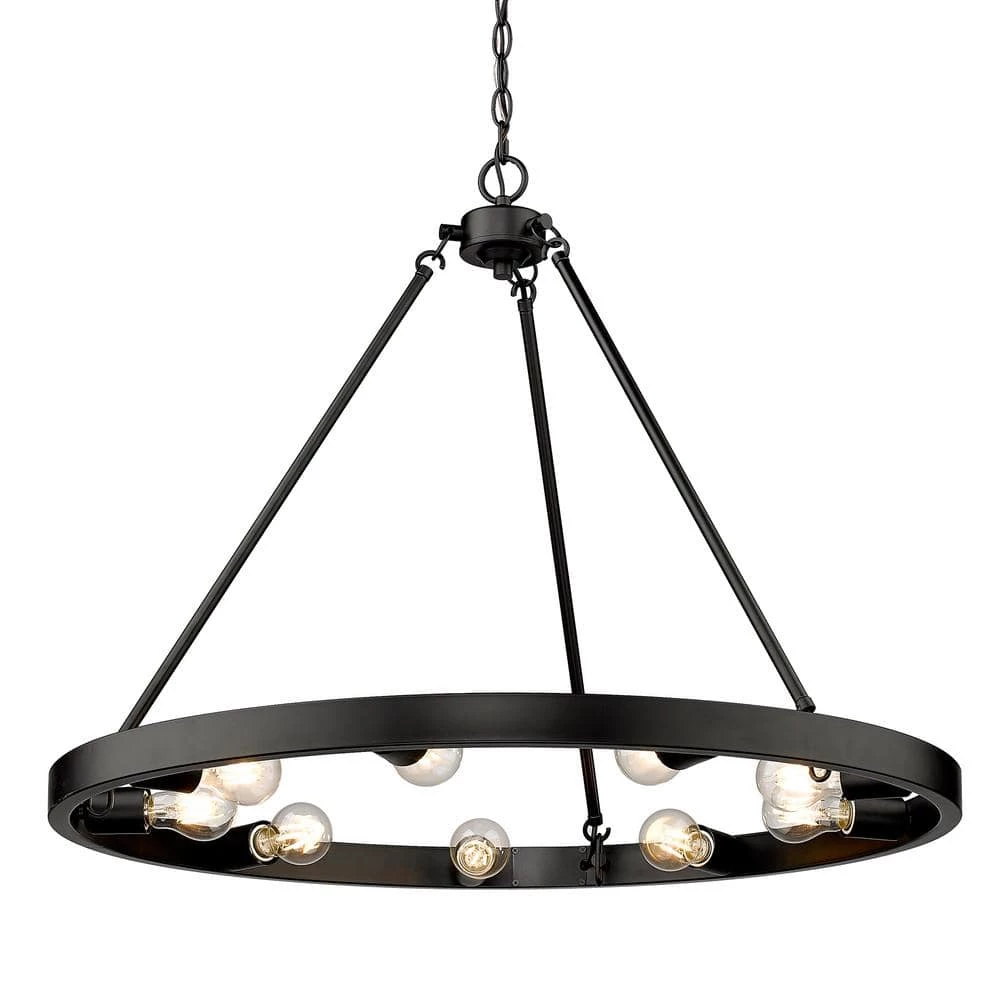 Castile 9-Light Matte Black Chandelier by Golden Lighting 3 Castile 9-Light Matte Black Chandelier by Golden Lighting