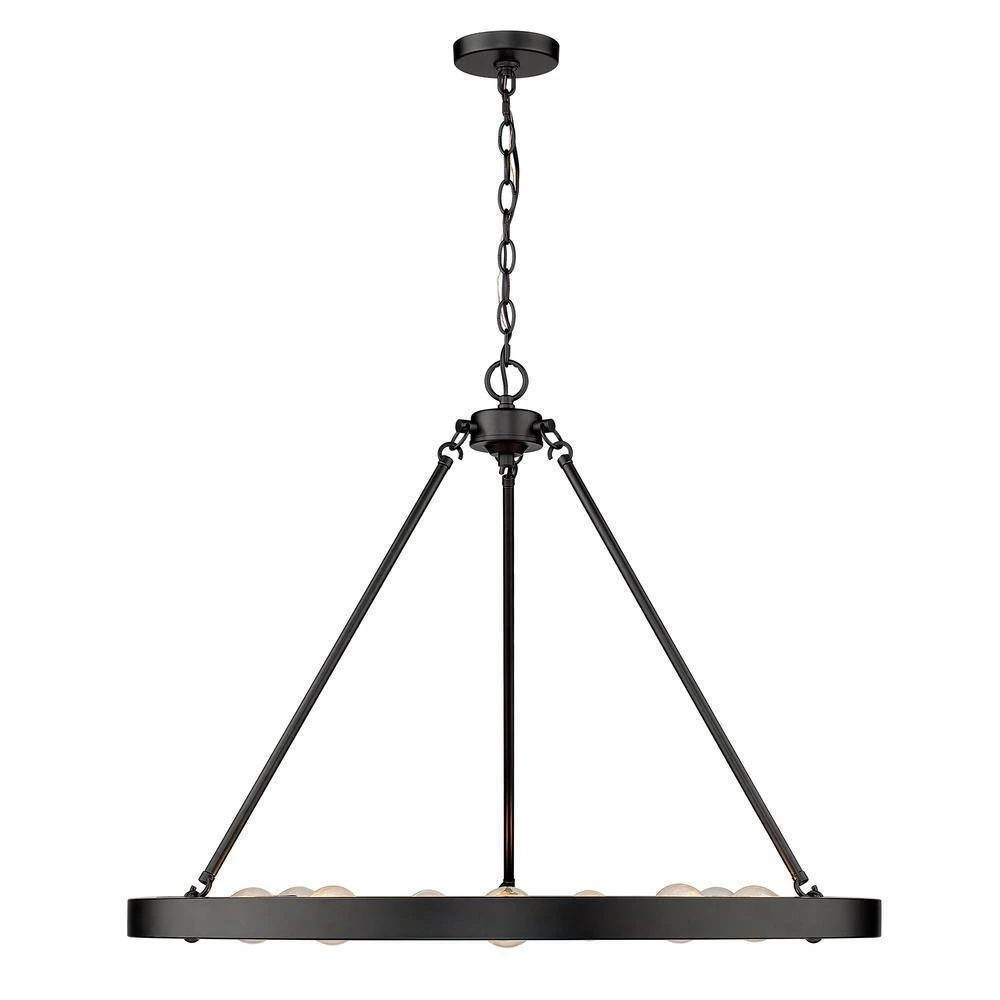 Castile 9-Light Matte Black Chandelier by Golden Lighting 4 Castile 9-Light Matte Black Chandelier by Golden Lighting - Image 2