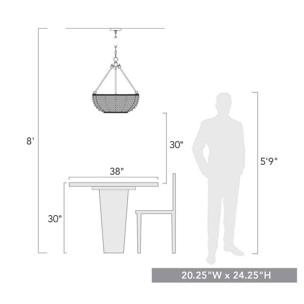 Hathaway 4-Light Matte Black Pendant by Golden Lighting 8 Hathaway 4-Light Matte Black Pendant by Golden Lighting - Image 6