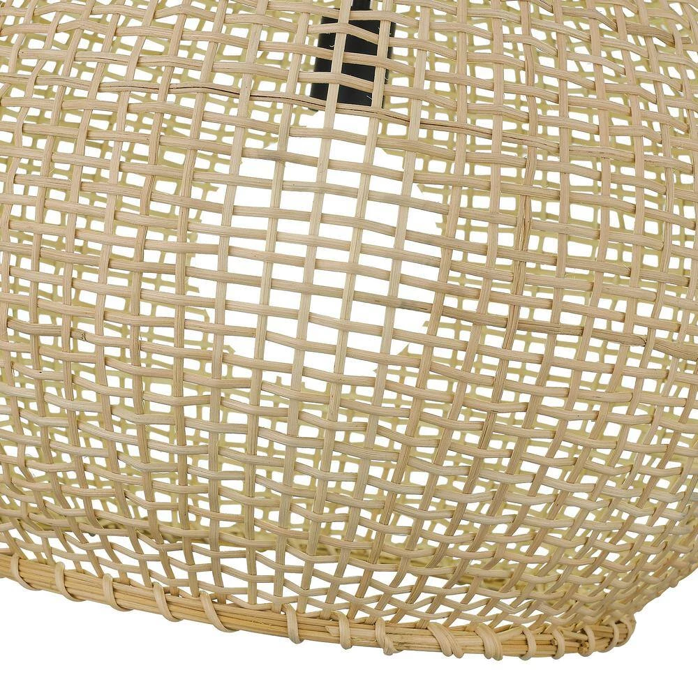 Reed 1-Light Matte Black Globe Pendant with Bamboo Shade by Golden Lighting 6 Reed 1-Light Matte Black Globe Pendant with Bamboo Shade by Golden Lighting - Image 4