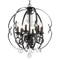 Ella 6-Light Matte Black Chandelier by Golden Lighting