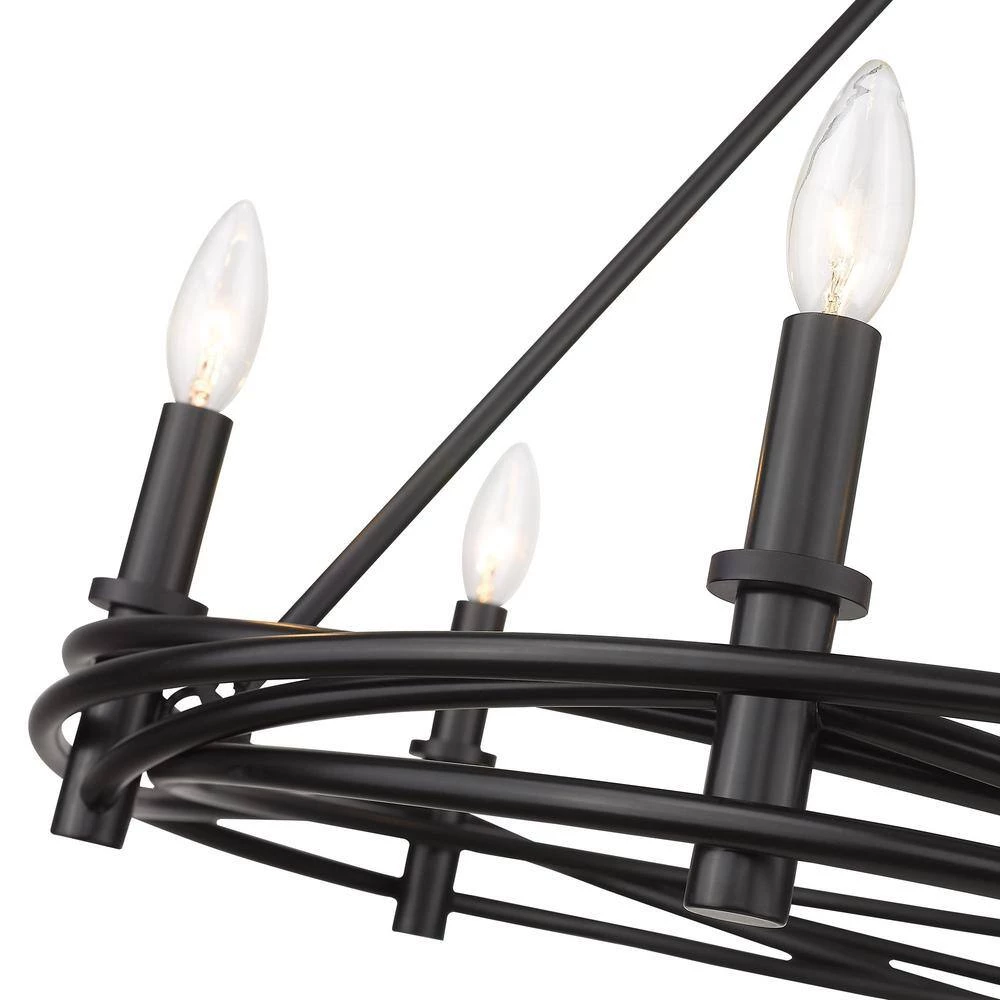 Weaver 6-Light Matte Black Candle Chandelier by Golden Lighting 6 Weaver 6-Light Matte Black Candle Chandelier by Golden Lighting - Image 4