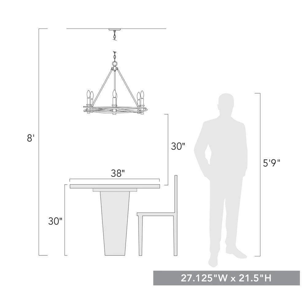 Weaver 6-Light Matte Black Candle Chandelier by Golden Lighting 7 Weaver 6-Light Matte Black Candle Chandelier by Golden Lighting - Image 5
