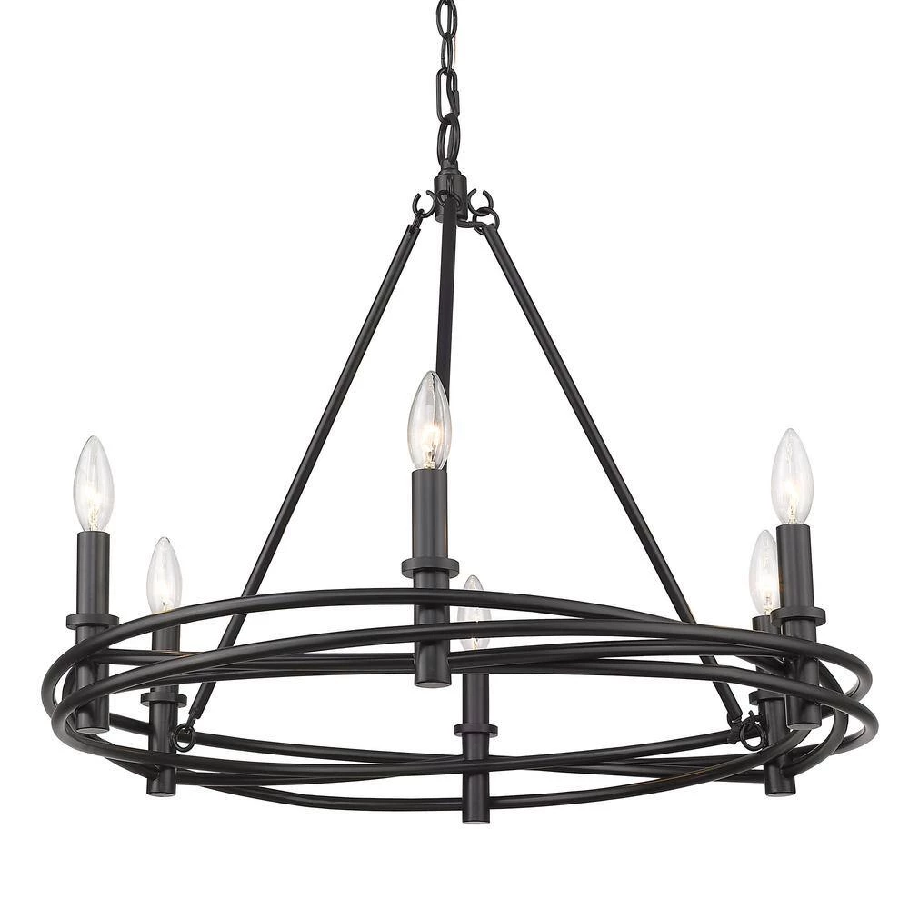 Weaver 6-Light Matte Black Candle Chandelier by Golden Lighting 5 Weaver 6-Light Matte Black Candle Chandelier by Golden Lighting - Image 3