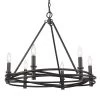 Weaver 6-Light Matte Black Candle Chandelier by Golden Lighting