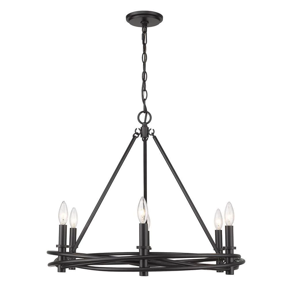 Weaver 6-Light Matte Black Candle Chandelier by Golden Lighting 4 Weaver 6-Light Matte Black Candle Chandelier by Golden Lighting - Image 2