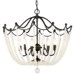 Tiara 6-Light Matte Black Pendant with Beaded Shade by Golden Lighting 11 Tiara 6-Light Matte Black Pendant with Beaded Shade by Golden Lighting -Golden Lighting Shop matte black golden lighting chandeliers 1888 6p blk fcb 4f 1000