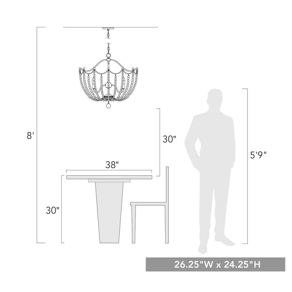 Tiara 6-Light Matte Black Pendant with Beaded Shade by Golden Lighting 8 Tiara 6-Light Matte Black Pendant with Beaded Shade by Golden Lighting - Image 6