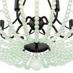 Tiara 6-Light Matte Black Pendant with Beaded Shade by Golden Lighting 12 Tiara 6-Light Matte Black Pendant with Beaded Shade by Golden Lighting -Golden Lighting Shop matte black golden lighting chandeliers 1888 6p blk scb 1f 1000