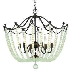 Tiara 6-Light Matte Black Pendant with Beaded Shade by Golden Lighting 11 Tiara 6-Light Matte Black Pendant with Beaded Shade by Golden Lighting -Golden Lighting Shop matte black golden lighting chandeliers 1888 6p blk scb 4f 1000