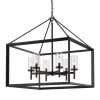 Smyth 6-Light Matte Black Chandelier with Glass Shade by Golden Lighting -Golden Lighting Shop matte black golden lighting chandeliers 2073 6 blk clr 64 1000