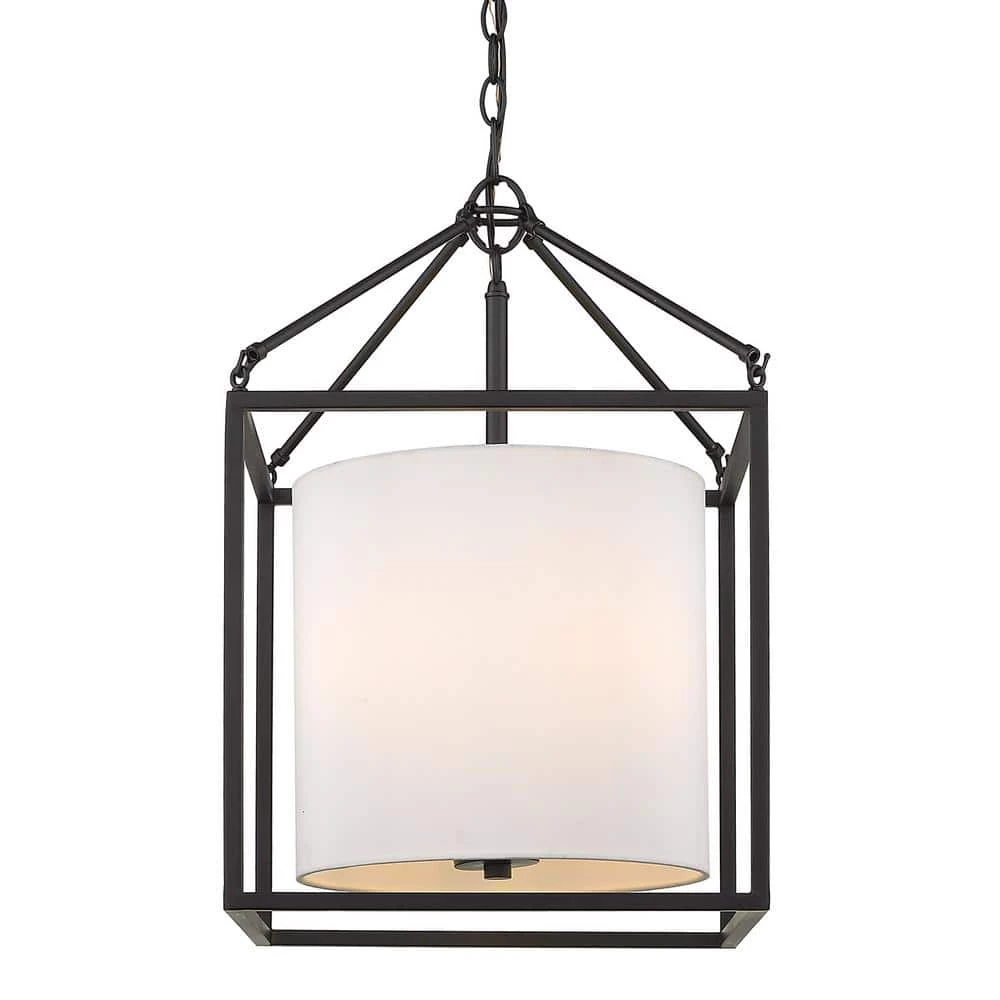 Manhattan 3-Light Pendant in Matte Black by Golden Lighting 5 Manhattan 3-Light Pendant in Matte Black by Golden Lighting - Image 3