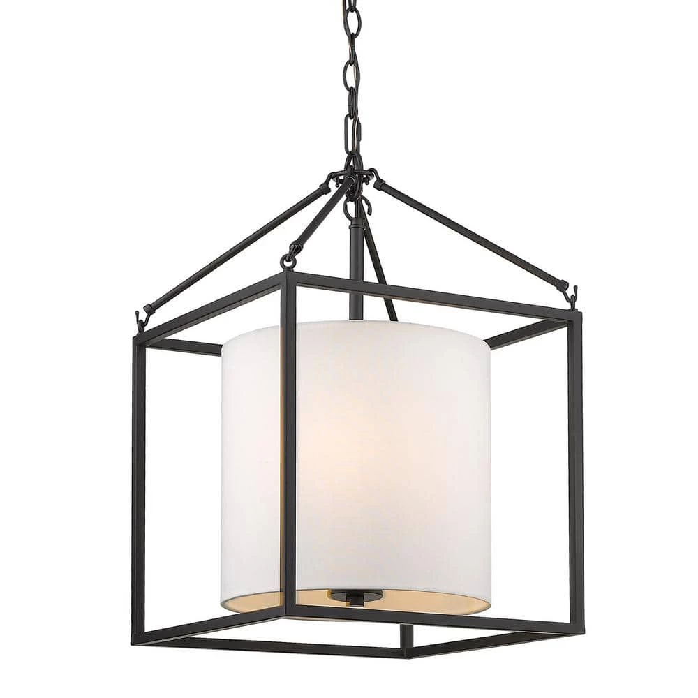 Manhattan 3-Light Pendant in Matte Black by Golden Lighting 3 Manhattan 3-Light Pendant in Matte Black by Golden Lighting