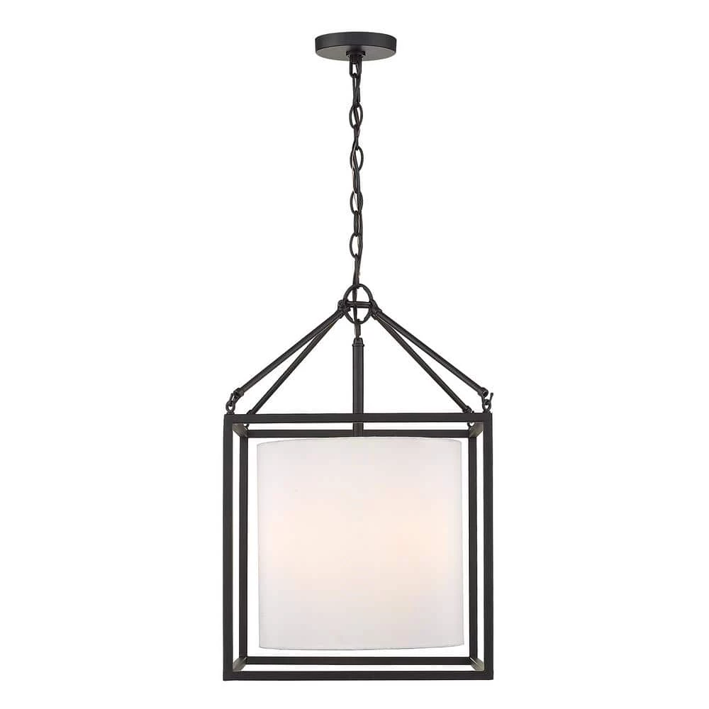 Manhattan 3-Light Pendant in Matte Black by Golden Lighting 4 Manhattan 3-Light Pendant in Matte Black by Golden Lighting - Image 2